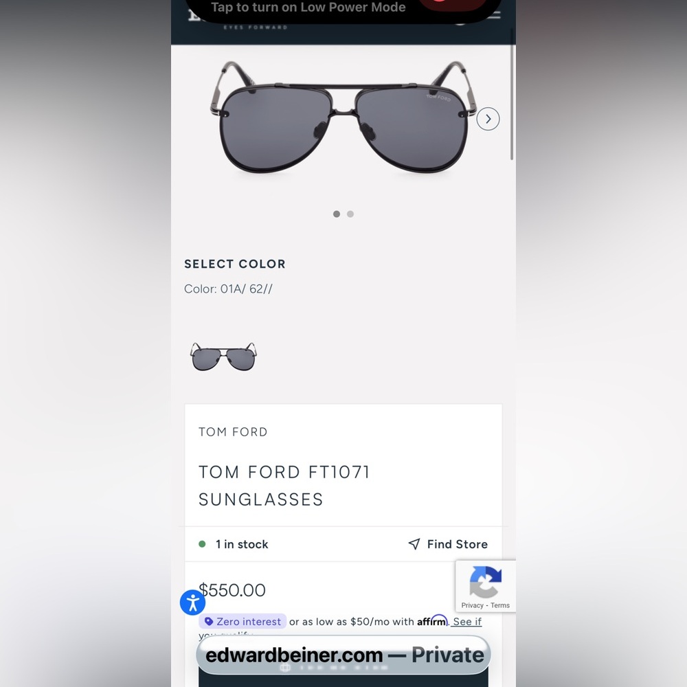 Tom Ford FT1071 Gray Sunglasses